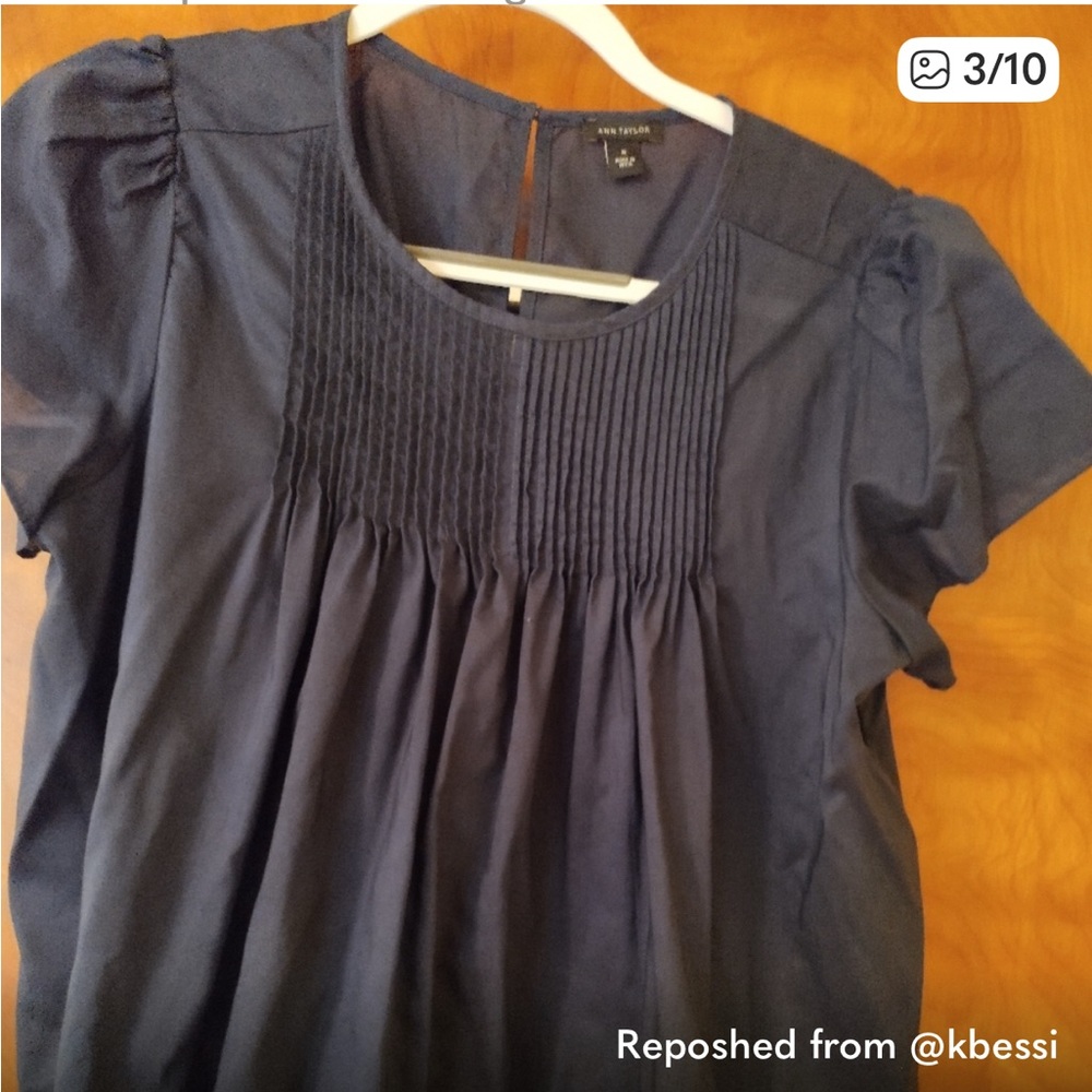 Ann Taylor Navy Blue Blouse